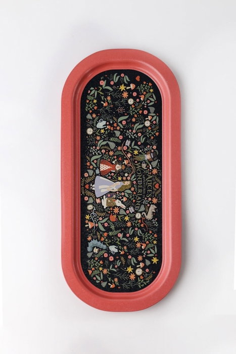 Hermia Bandeja de Metal EE1689A Plata 16 x 35 cm